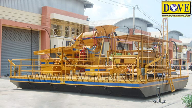 DOVE Dredge and Floating plant for river gold mining