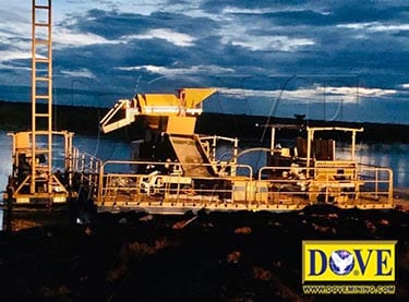 DOVE dredge and floating plant equipment for diamond river mining DOVE dredge and floating plant equipment for diamond river mining