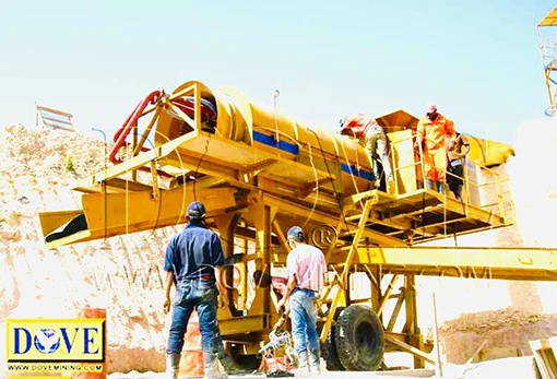 Portable Trommel in the mining site