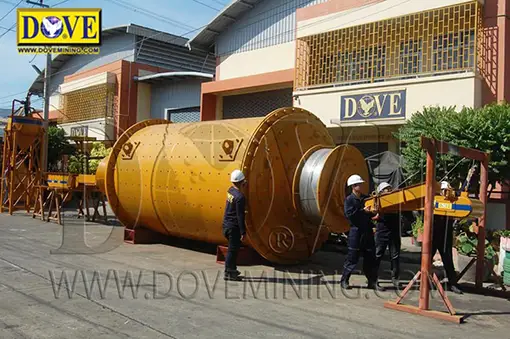 DOVE Technicians with Ball Mill and Vibrating feeder in the factory