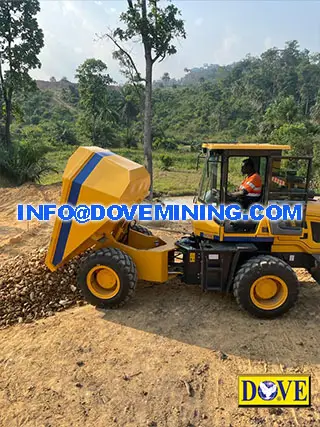 Side loader in operation