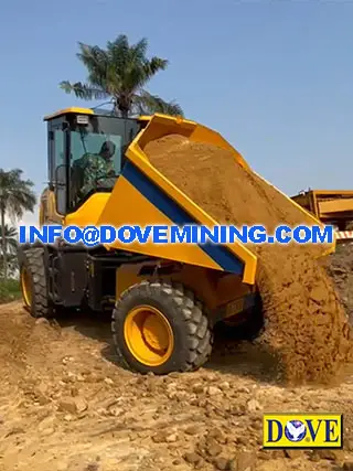 Side loader operation the a mine in West Africa