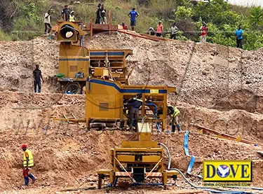 Portable plant in the mine in Democratic Republic of Congo